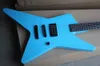 Custom Factory Blue Electric Guitar whit Unusual Shape Body,1 Pickup,Black Hardwares,No Fret Inlay,Offer Customized