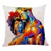 Girl Lady Huile Painting tai-oreiller Femme Home Art Decoration Sofa Throw Base Wired Colon Colon COPHION CUSHION 45X45CM863686