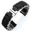 Rubber Silicone WatchBand with Butterfly Buckle Clasp Fit5858 5859 etcSport Watch Strap 23mm