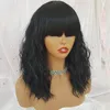 16 inch Loose Curly Wavy Synthetic Wig for Fashion Women Heat Resistant Fiber No Lace Front Wig Full Bangs Natural Hair Wigs