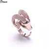 Donia-Anillo de lujo con cabeza de oveja, joyería de cobre con microincrustaciones de circonita, regalos creativos de diseño europeo y americano