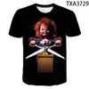 2020 de moda de verano Película de terror Chucky 3D Impreso camiseta de los hombres / mujeres Tops chica Único Ropa divertida del muchacho de manga corta camiseta