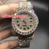 Montre bicolore entièrement glacée pour hommes, diamants automatiques, montres en or rose, cadran en diamants de 40 mm, fonctionne à mains lisses, montre-bracelet, nouveau style