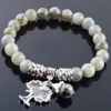 Wojiaer Naturstein Rosenquarz Amethyst Perlen Stränge Bracelets Baum des Lebens Mala Round Perlen Reiki Armreifen Mode Männer Frauen Schmuck Bk324