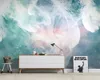 Carta da parati murale 3D Nordic Abstract Ink Feather TV Sfondo Decorazione murale Pittura HD Wallpaper