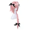 FATE APOCRYPHA FGO ASTOLFO RIDER PINK BANGS LONG BRAIDED PONYTAIL COSPLAY WIG904580