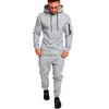 새로운 겨울 2pcs Mens Tracksuit 조깅 탑 땀 정장 까마귀 코트 검은 바지 바지 세트 크기 M-3XL