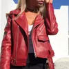 Femmes en cuir Faux PU veste femmes Moto Biker manteau vestes courtes grande taille femme Streetwear mode vêtements d'extérieur1