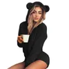 Kawaii Sweet Fleece Hoody Cat Ear Body New Tute Donna Solid Lady Cute Shorts Pagliaccetti Playsuit Home Service Tute M0003 Y190502