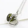 10 colors Girl Fashion Heart Crystal Rhinestone Silver Chain Pendant necklace jewelry Accessories Party Favor gift