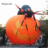 Horrible Halloween Réplique De Tête De Citrouille Maléfique Gonflable 6m De Hauteur Gonfler Modèle De Citrouille Ballon Avec Araignée Pour La Décoration De Boîte De Nuit Et De Bar