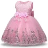 Abito da bambina estivo 2019 Abito da battesimo bianco in pizzo per ragazze Abbigliamento per bambini da sposa per la festa di compleanno del primo anno