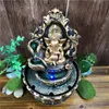 Statue de Ganesha hindou faite à la main, fontaine d'eau intérieure, paysage aquatique LED, décorations pour la maison, ornements Feng Shui porte-bonheur, humidificateur d'air T2003291T