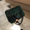 Designer-bolsa feminina inverno cobra cabeça bloqueio saco de veludo clássico bordado linha ondulada mulheres sacos de corrente elegante temperamento pequeno