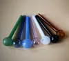 10cm Colorful Pyrex Glass Oil Burner Pipes Straight Tube Hand Pipe Tobacco Spoon Pipe Smoking Accessories SW37