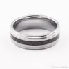 Moda Gümüş Siyah Tungsten Yüzükler Erkekler Takı Için 8mm Tungsten Karbür Erkekler Yüzük Düğün Bantları MR09