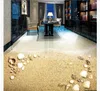 Aangepaste 3D zelfklevende vloer foto muurschildering behang Mooie strand shell badkamer woonkamer 3d vloer schilderij decoratie