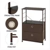 Free shipping Wholesales Nightstand 2-Drawer Shelf Storage/Bedside Dresser/Accent End Table Chest Brown