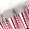 10pcs Makeup brushes Set Pink Powder Eyelashes Contour Eyeshadow Beauty Tools Make up brush kit with Cosmetic bag