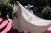 Enkel A-Line Crepe Modest Bröllopsklänningar med Långärmade Bateau Neck Sheer Lace Back LDS Brudklänningar Ärmade Skräddarsydda Bröllopklänningar