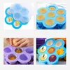 실리콘 7 구멍 아기 식품 보충 밀폐 덮개와 상자 식품 학년 실리콘 얼음 트레이 어린이 식품 보관 상자