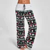 Women Christmas Pajama Pants Soft Animal Printed Sleep Trousers Loose Casual Drawstring Sleepwear Night Long Pants Size (S-3XL)