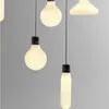 E27 Moderna hängande ljus 220V LED Grå Hänge Lampor för kök Vardagsrum Sovrum Aisle Restaurant 3 Storlekar