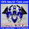 Corps + réservoir pour KAWASAKI ZX1000 CC ZX 10 R ZX-10R 2004 2005 214MY.22 ZX10R 04 05 ZX1000C 1000CC ZX 10R 04 05 ABS carénages bleu noir chaud