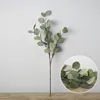 20 st plant 65cm konstgjorda falska blommor gröna blad eukalyptus gröna växt silke nordiska för hem bröllop dekoration diy krans