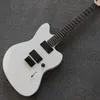 Custom Shop Jim Root Signature White Jazzmaster Guitarra eléctrica Diapasón de palisandro Sin incrustaciones, cabezal grande, herrajes negros, pastilla EMG