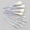 Nya Crystal Makeup Brushes 10st / Set Diamond Crystal Eyeshadow Borstar Kit Fundament Pulver Concealer Kosmetik Borste