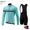 2019 Morvelo Conjuntos de shorts bib de manga comprida Roupas de ciclismo respirável para andar de bicicleta Ropa ciclismo camisa 9D Gel Pad3587824