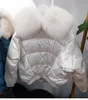 2019 Inverno novos grande real pato gola de pele amor coração forma fox batwing manga solta de tecido brilhante de moda coreano das mulheres para baixo casaco parkas