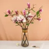 Fleurs décoratives Couronnes Rinlong Magnolia Magnolia Silk longue tige de la tige d'automne Fleur de décoration pour vase de cuisine