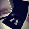 NIEUWE 925 Sterling Zilver CZ Diamant bloemen Oorknopjes Originele Box Set voor Pandora 925 Sneeuw Oorbellen Vrouwen Meisjes Gift sieraden