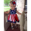 Dzień Niepodległości Dresy Dziewczyny Star Stripe Baby Surveder Bez Rękawów Drukuj Flaga USA American Princess Sukienki Ljja234