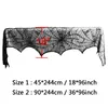 Halloween Party Decoration Fireplace Cover Black White Lace Spiderweb Fireplace Mantle Scarf Cover Halloween Party Supplies VT0560