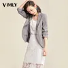 Donne Ufficio Vimly a righe giacca sportiva vestito casual per le donne Feminino Primavera Autunno elegante Outwear Work Business Style Grigio Rosa