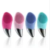 Mini Handheld Ultrasonic Waterproof Face Cleaning Brush Facial Cleanser Electric Silicone Deep Cleasing Facial Brush with 4 Colors