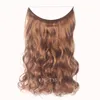 24" Feminino Fio Invisível Sem Presilhas em Linha Peixe Extensões de Cabelo Liso Ondulado Longo Peruca Sintética Resistente ao Calor