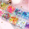 12 Grids 3D Nail Art Vlinder Vlokken Holografische Nagels Glitter Pailletten Decoratie DIY Charms Ontwerp Schoonheidssalon Supplies2027145