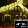 DHL Curtain Sopel Led Strings Light Christmas Lights 4M DROP 0.4-0.6M Outdoor Decoration 220 V 110V Wakacje Wakacje Święto Nowy Rok Ślub Ogrodowy