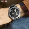 Weide Sports Man Analog Pisto-orologio Genuino cinturino in pelle militare Quartz Militare Mens Business multipli fuso orario Bayan Kol Saati orologio