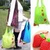 Borsa per la spesa in nylon carino alla fragola Borsa per la spesa ecologica riutilizzabile Borsa per borse pieghevoli pieghevoli portatili Go Green