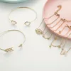 S1362 Hot Fashion Jewelry 6pcs Bracelet Set Arrow Diamond Water Drop Compass Broken Pine Stone V Bangle Chain Bracelet