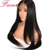 Naturfärg Silky Rak Front Lace Wig 100% Brazilian Human Hair Lång längd 180% Täthet för svarta kvinnor