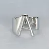 Silver Color Metal 26 lettre ouverts creux de doigt 2019 Empilement ajusté vintage large éloignement AZ Ring Women Jewelry13436517558702