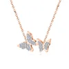 Mode Frauen Schmetterling Chokers Halskette Gold Farbe Ketten Schmuck Voll Kristall Strass Design Anhänger Halsketten Geschenke für Womens