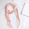 Kobiety Panie Moda Kwadratowy Szalik Head Neck Silk Feel Elegancki Mały Skinny Satin Włosy Tie Taśma Pashmina Solid Color Bandana D19011106