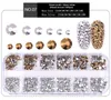 NA053 1 boîte Multi-taille Crystal Nails décorations acryliques rond Colorful Glitters Rignestones DIY Nail Art Accessoires 1440PCS2695188